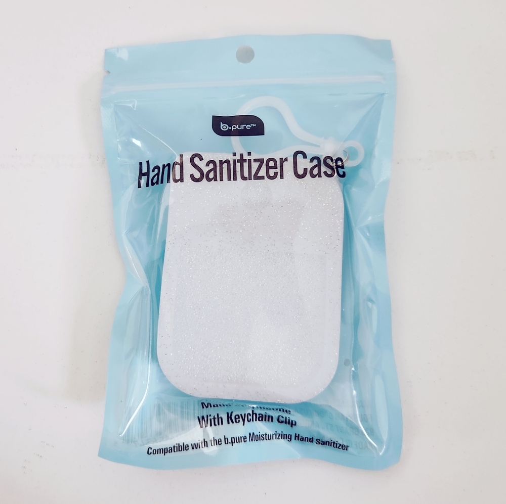 🔮3/$15 B Pure White with Silver Glitter Hand Sanitizer Case
